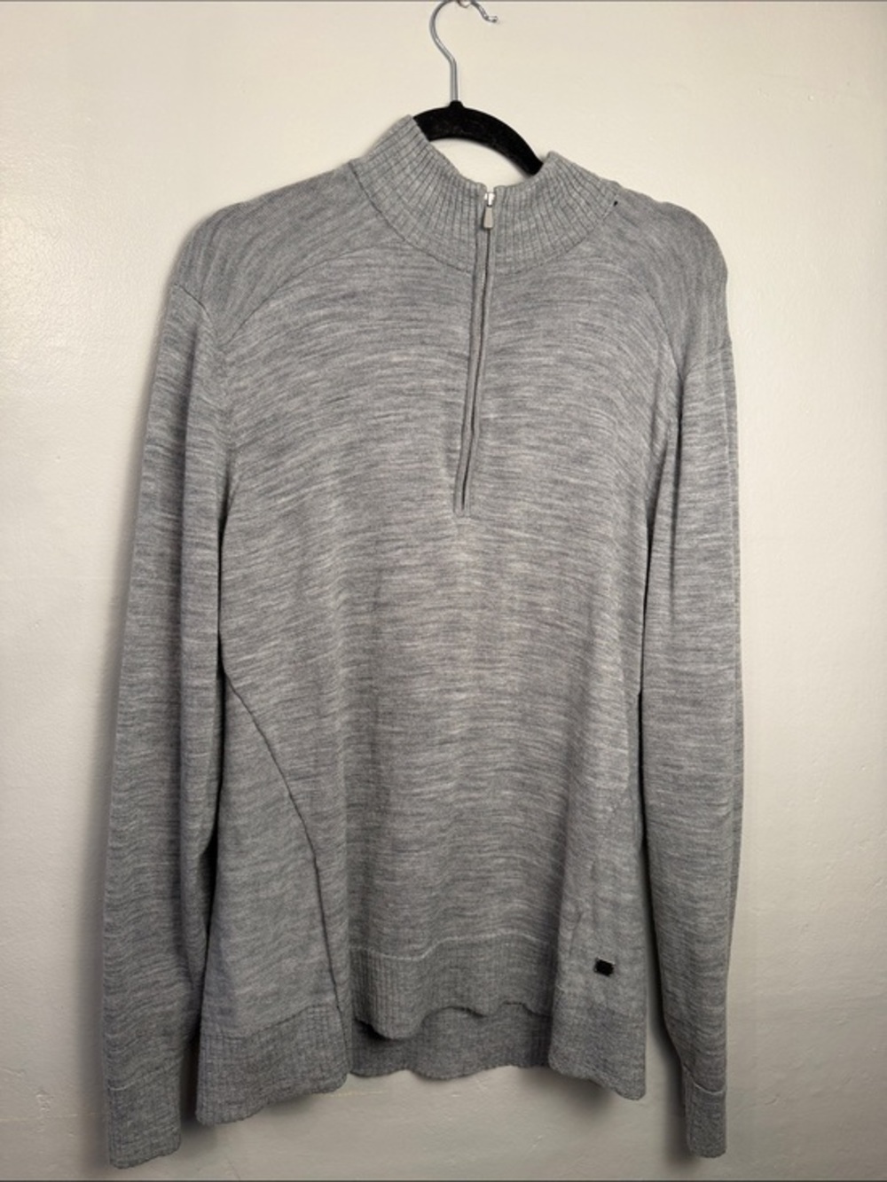 Smartwool Men's Light Gray Zip Mock-Neck Sweater Size Large